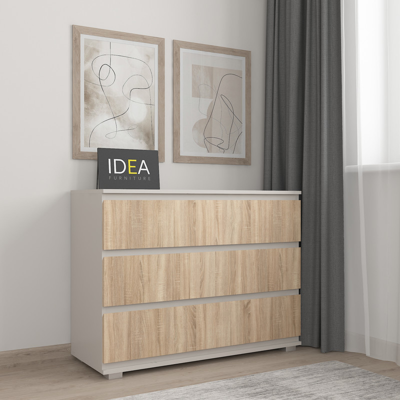 Комод на 3 шухляди без ручок Б-4.1 Кашемір - Дуб Сонома