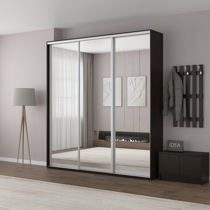 Шафа-купе IDEA серія 2 220 x 60 x 240 см Венге темний дзеркало