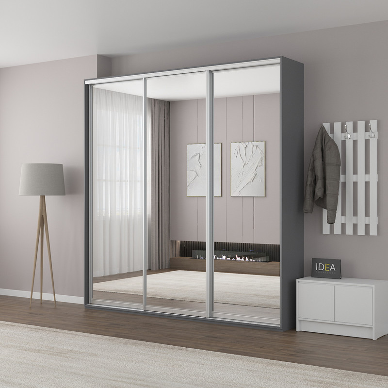Шафа-купе IDEA серія 2 230 x 45 x 240 см Антрацит дзеркало
