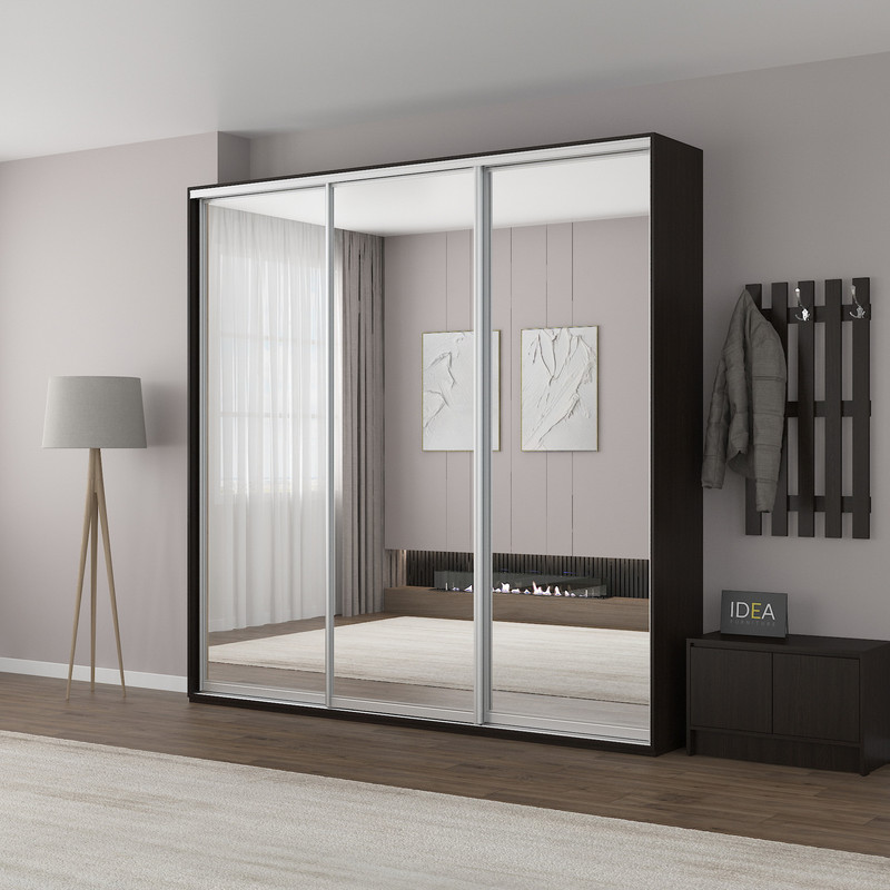 Шафа-купе IDEA серія 2 240 x 45 x 240 см Венге темний дзеркало
