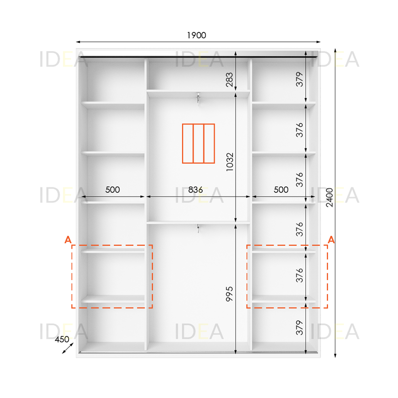 Шафа-купе IDEA серія 3 190 x 45 x 240 см Білий