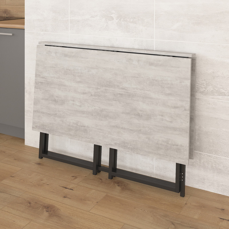 Стіл розкладний Д-41 на дві сторони 756х1375х1044  бетон - чорний