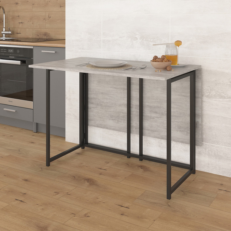 Стіл розкладний Д-41 на дві сторони 756х1375х1044  бетон - чорний