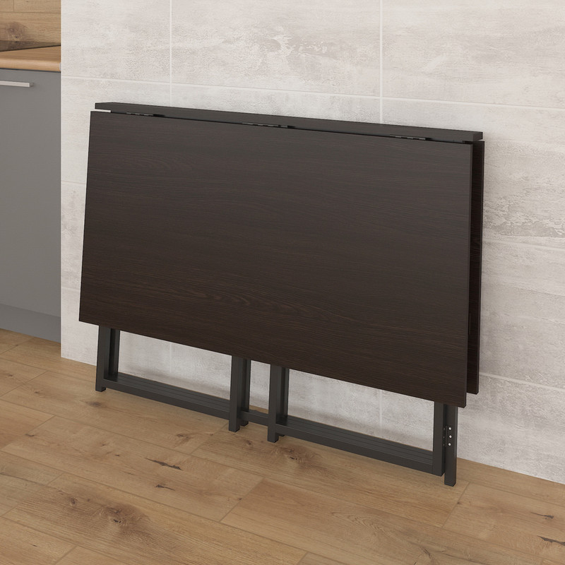 Стіл розкладний Д-41 на дві сторони 756х1375х1044  венге темний - чорний