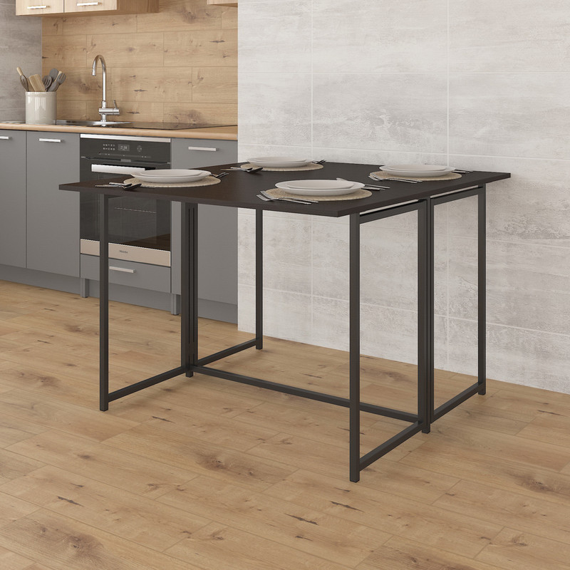 Стіл розкладний Д-41 на дві сторони 756х1375х1044  венге темний - чорний