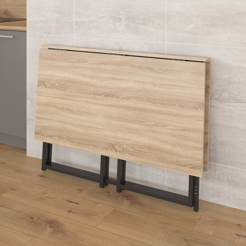 Стіл розкладний Д-41 на дві сторони 756х1375х1044  дуб сонома -чорний