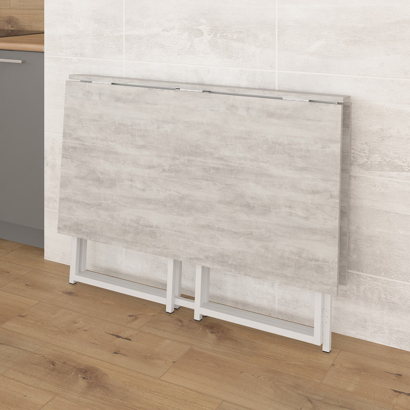 Стіл розкладний Д-41 на дві сторони 756х1375х1044  бетон-білий