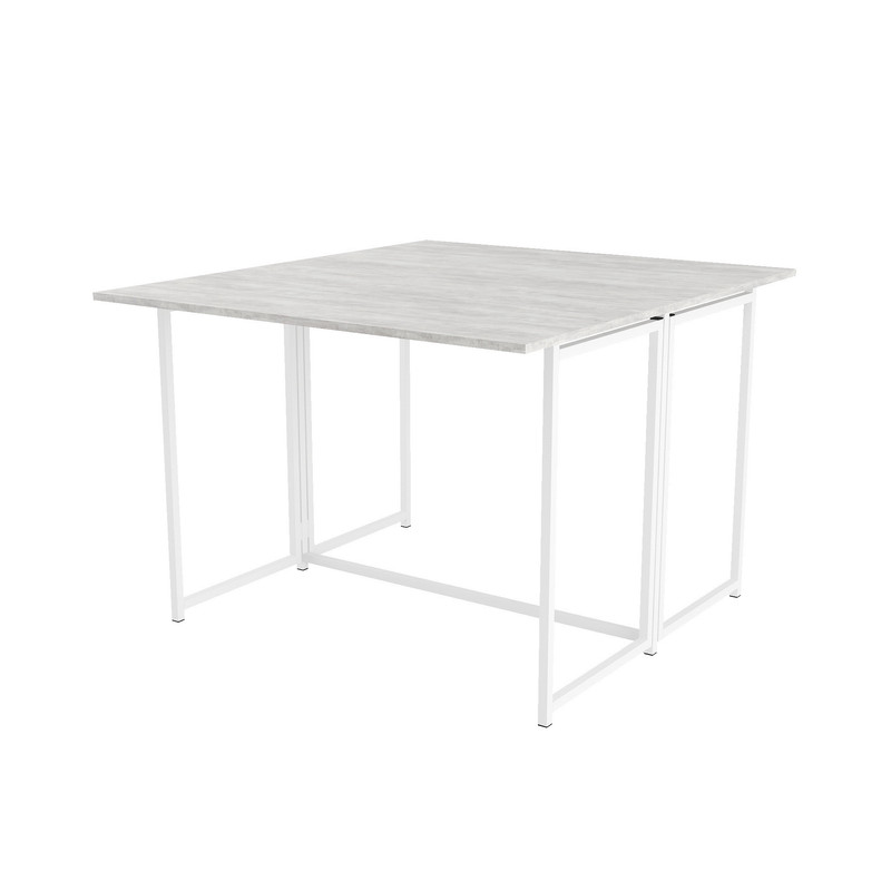 Стіл розкладний Д-41 на дві сторони 756х1375х1044  бетон-білий