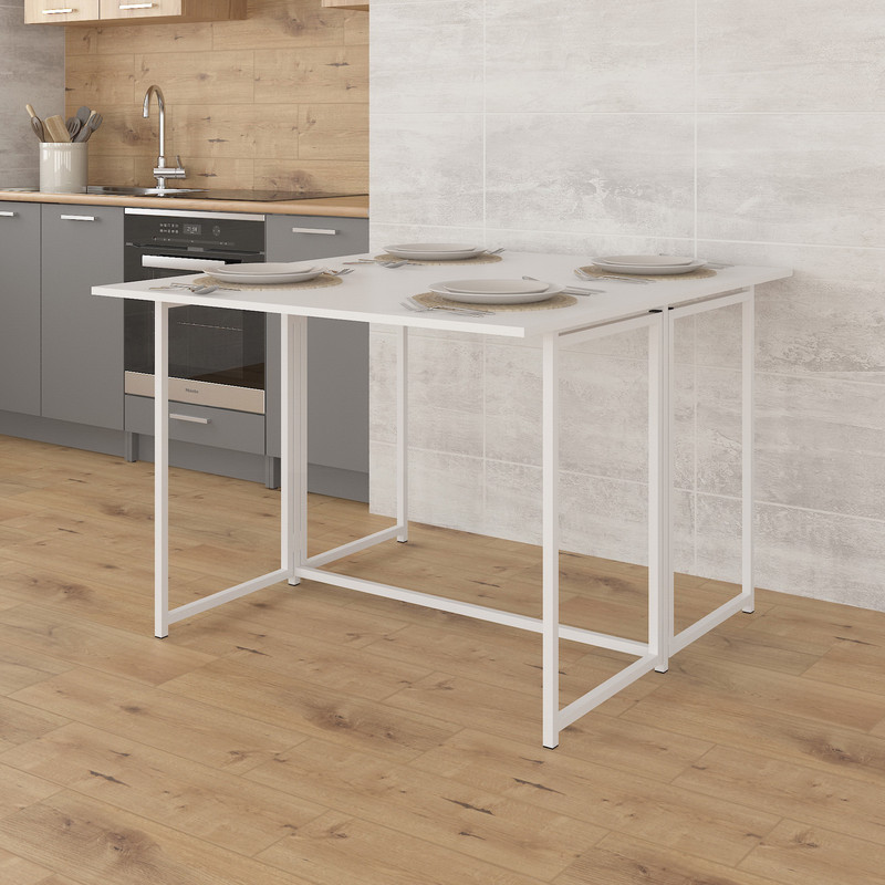 Стіл розкладний Д-41 на дві сторони 756х1375х1044  білий