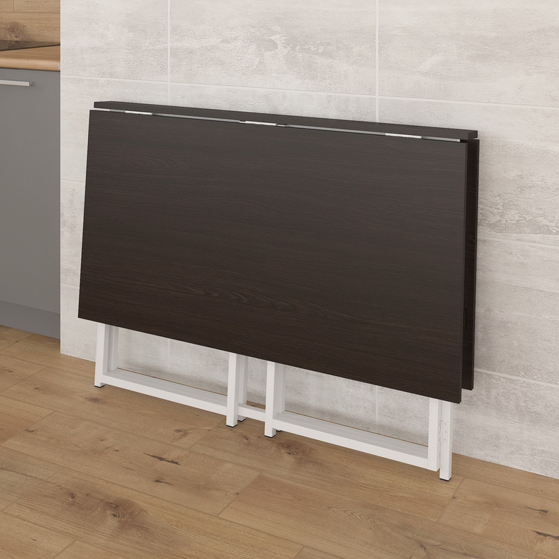 Стіл розкладний Д-41 на дві сторони 756х1375х1044  венге темний-білий