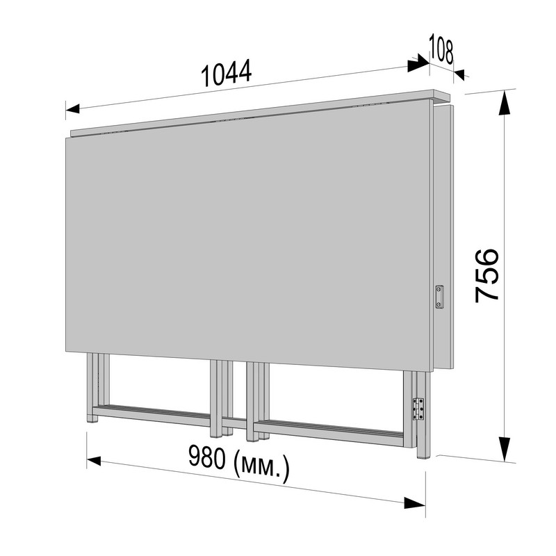 Стіл розкладний Д-41 на дві сторони 756х1375х1044  венге темний-білий