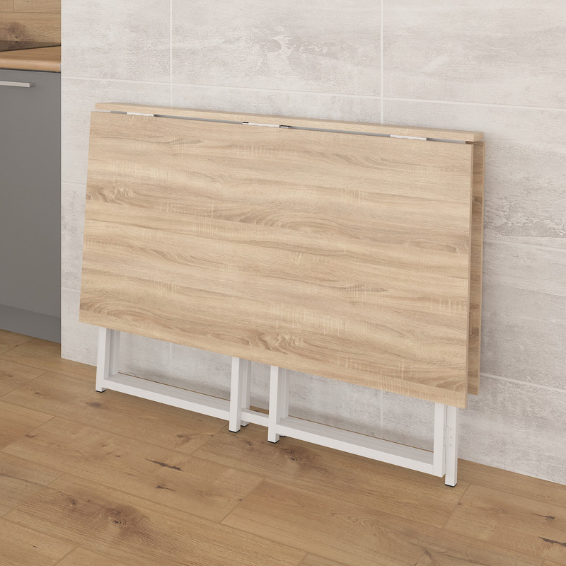 Стіл розкладний Д-41 на дві сторони 756х1375х1044  дуб сонома - білий