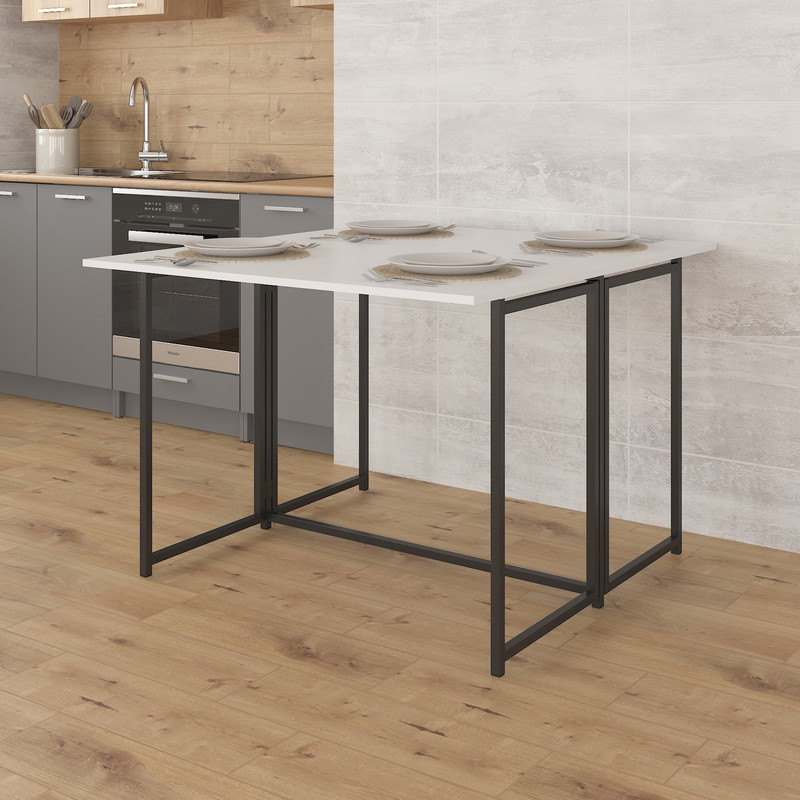 Стіл розкладний Д-41 на дві сторони 756х1375х1044  чорний-білий