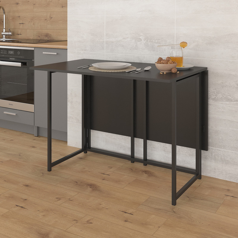 Стіл розкладний Д-41 на дві сторони 756х1375х1044  чорний матовий