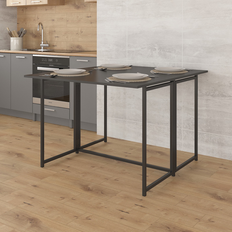 Стіл розкладний Д-41 на дві сторони 756х1375х1044  чорний матовий