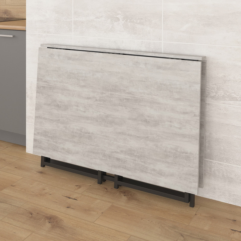 Стіл розкладний Д-40 на дві сторони 756х1175х1044  бетон - чорний