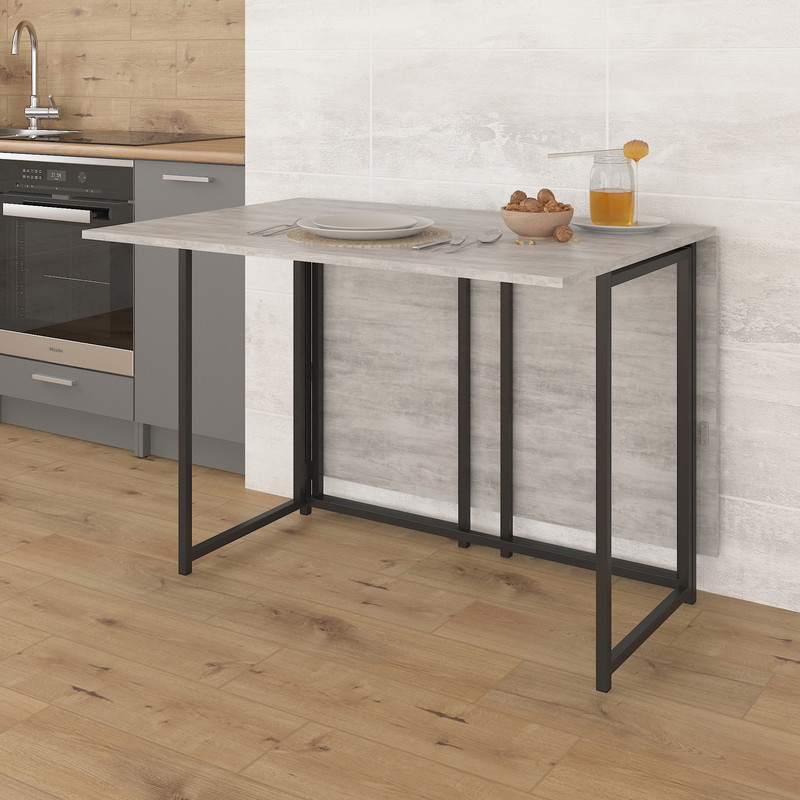 Стіл розкладний Д-40 на дві сторони 756х1175х1044  бетон - чорний