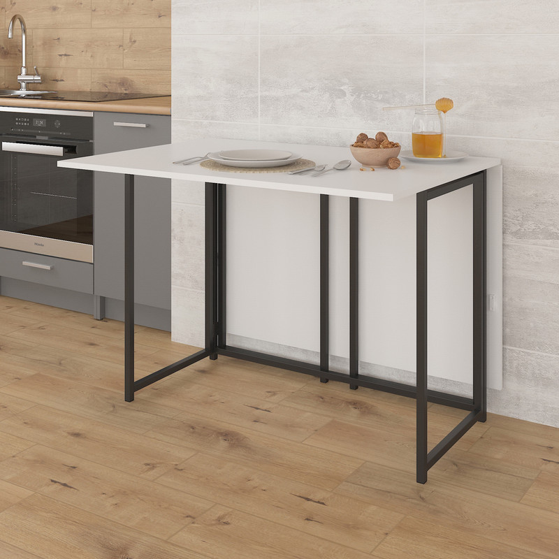 Стіл розкладний Д-40 на дві сторони 756х1175х1044  білий-чорний