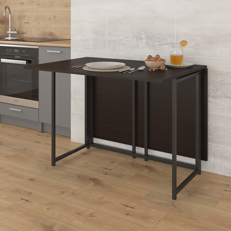 Стіл розкладний Д-40 на дві сторони 756х1175х1044  венге темний - чорний