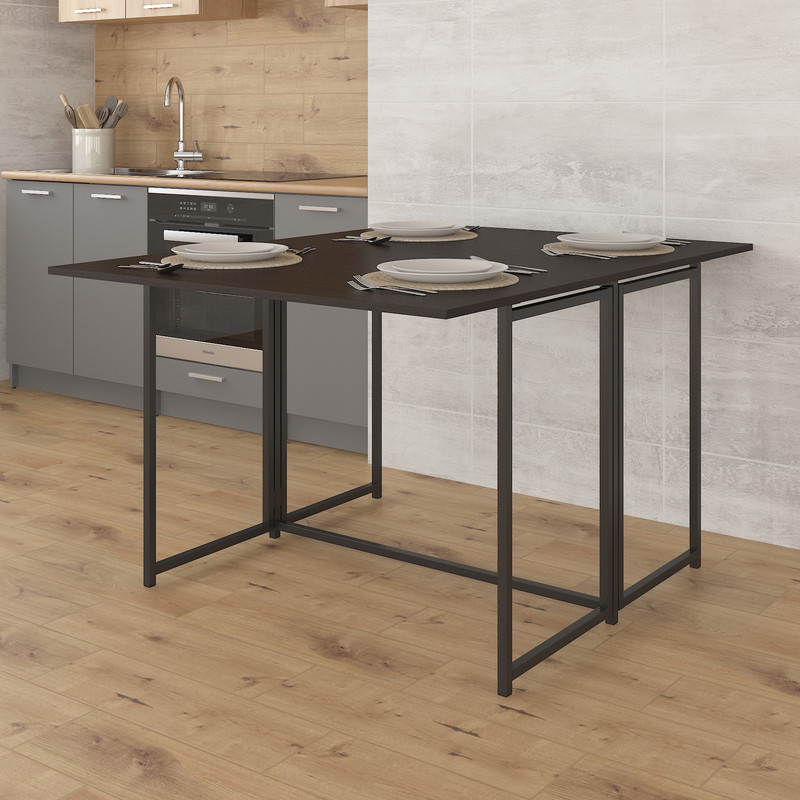 Стіл розкладний Д-40 на дві сторони 756х1175х1044  венге темний - чорний