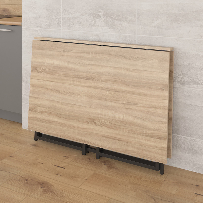 Стіл розкладний Д-40 на дві сторони 756х1175х1044  дуб сонома -чорний