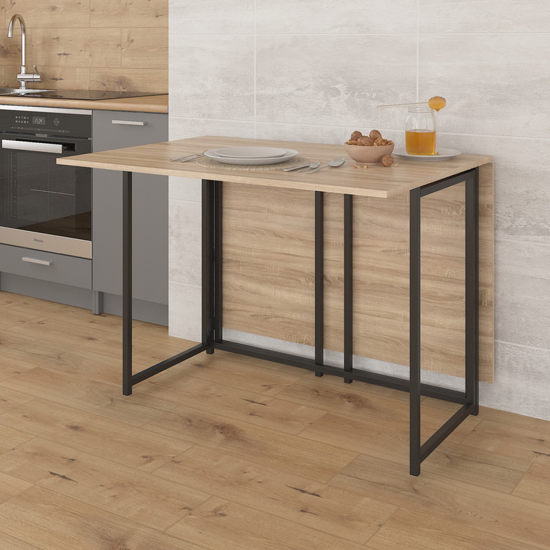 Стіл розкладний Д-40 на дві сторони 756х1175х1044  дуб сонома -чорний