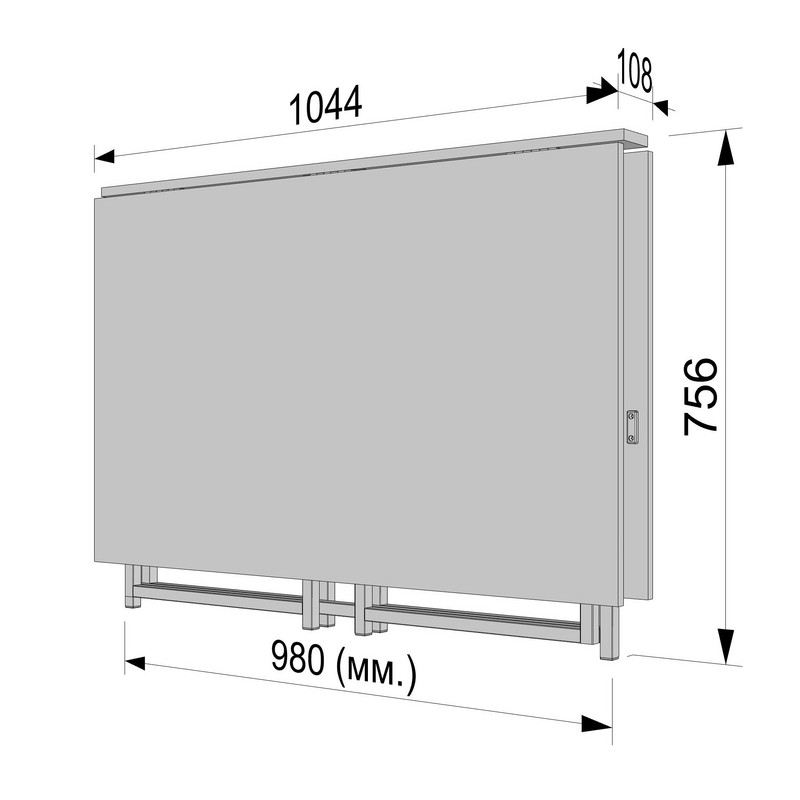 Стіл розкладний Д-40 на дві сторони 756х1175х1044  дуб сонома -чорний