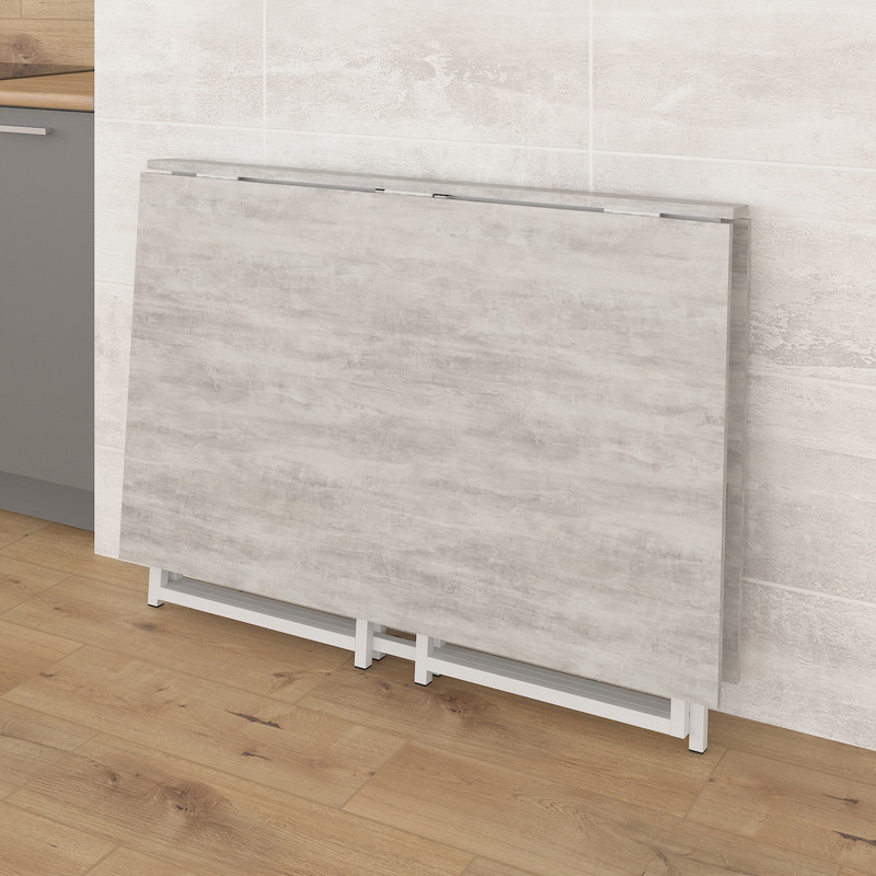 Стіл розкладний Д-40 на дві сторони 756х1175х1044  бетон-білий