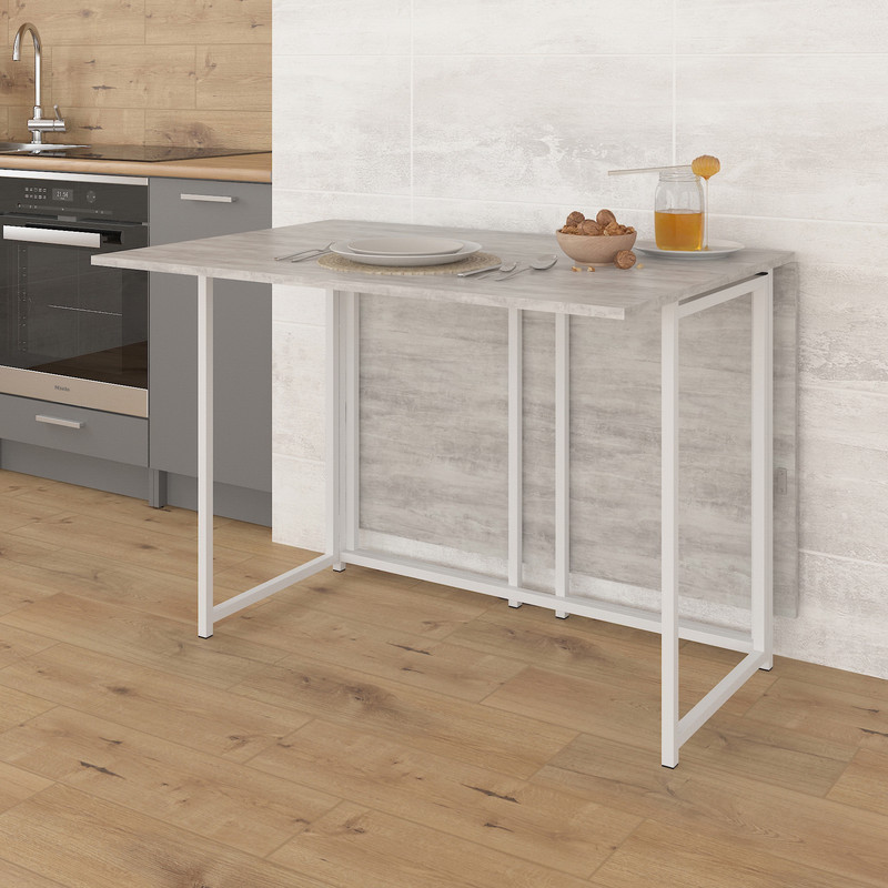 Стіл розкладний Д-40 на дві сторони 756х1175х1044  бетон-білий