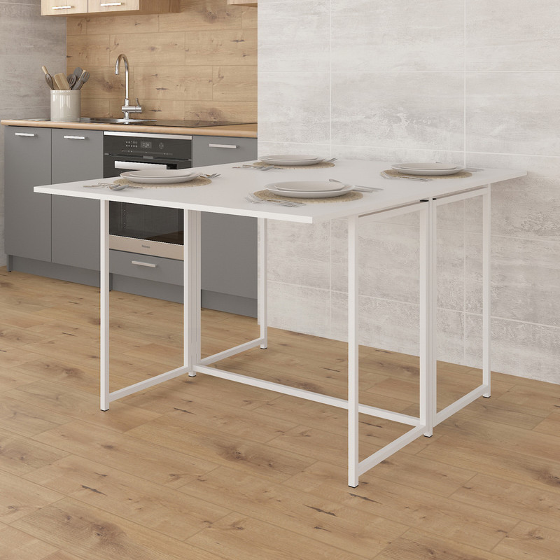 Стіл розкладний Д-40 на дві сторони 756х1175х1044  білий