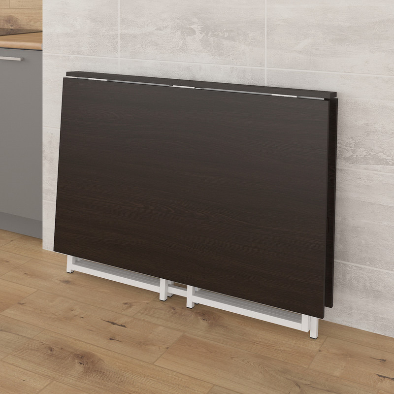 Стіл розкладний Д-40 на дві сторони 756х1175х1044  венге темний-білий