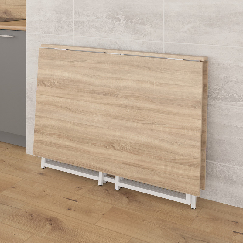 Стіл розкладний Д-40 на дві сторони 756х1175х1044  дуб сонома - білий