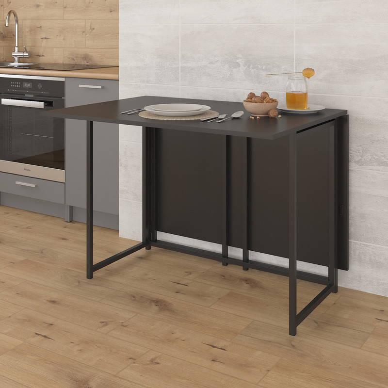 Стіл розкладний Д-40 на дві сторони 756х1175х1044  чорний матовий