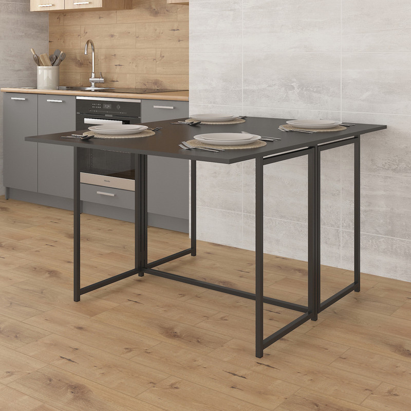 Стіл розкладний Д-40 на дві сторони 756х1175х1044  чорний матовий