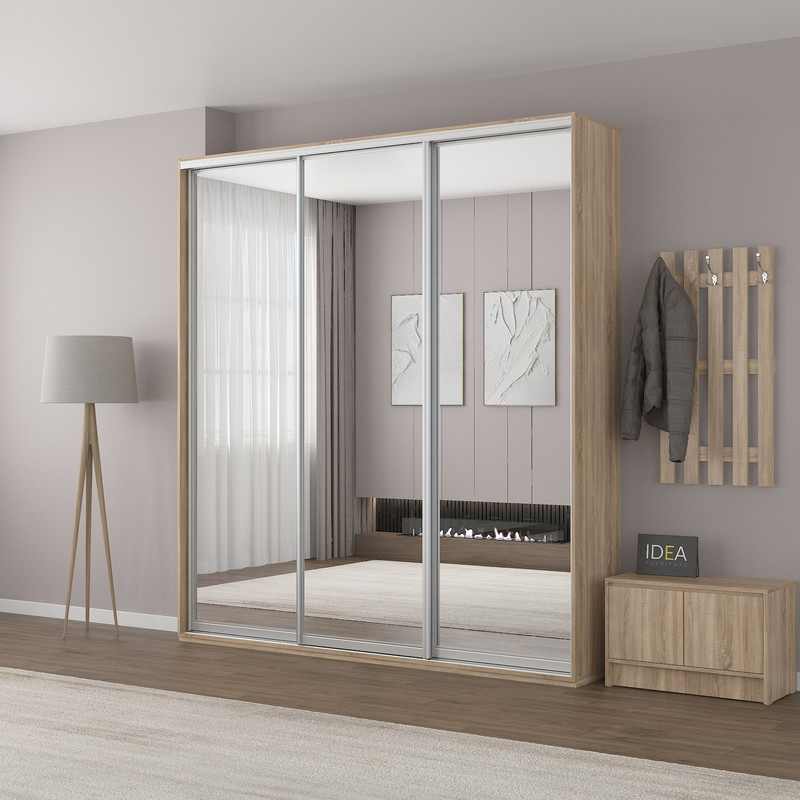 Шафа-купе IDEA серія 4 220 x 45 x 240 см Дуб сонома дзеркало