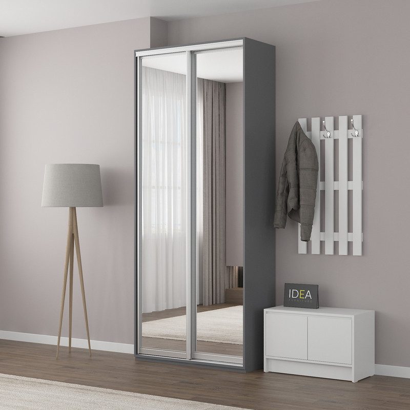 Шафа-купе IDEA серія 5 100 x 45 x 210 см Антрацит дзеркало