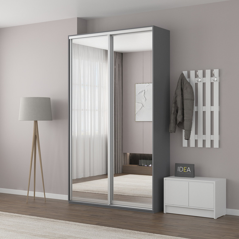 Шафа-купе IDEA серія 5 140 x 60 x 210 см Антрацит дзеркало