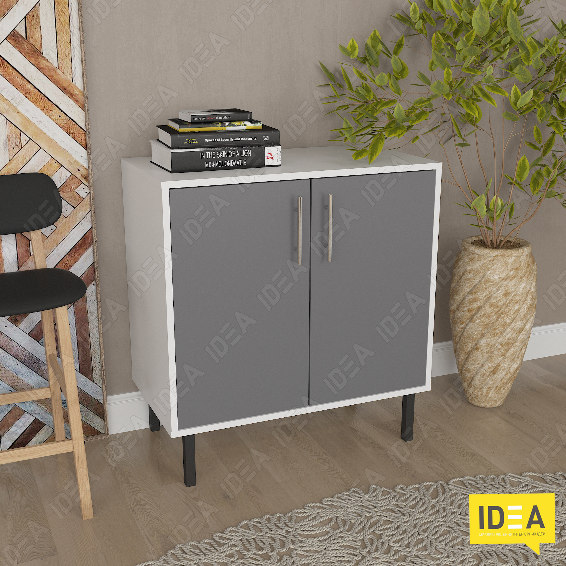 Комод А-195 білий - антрацит