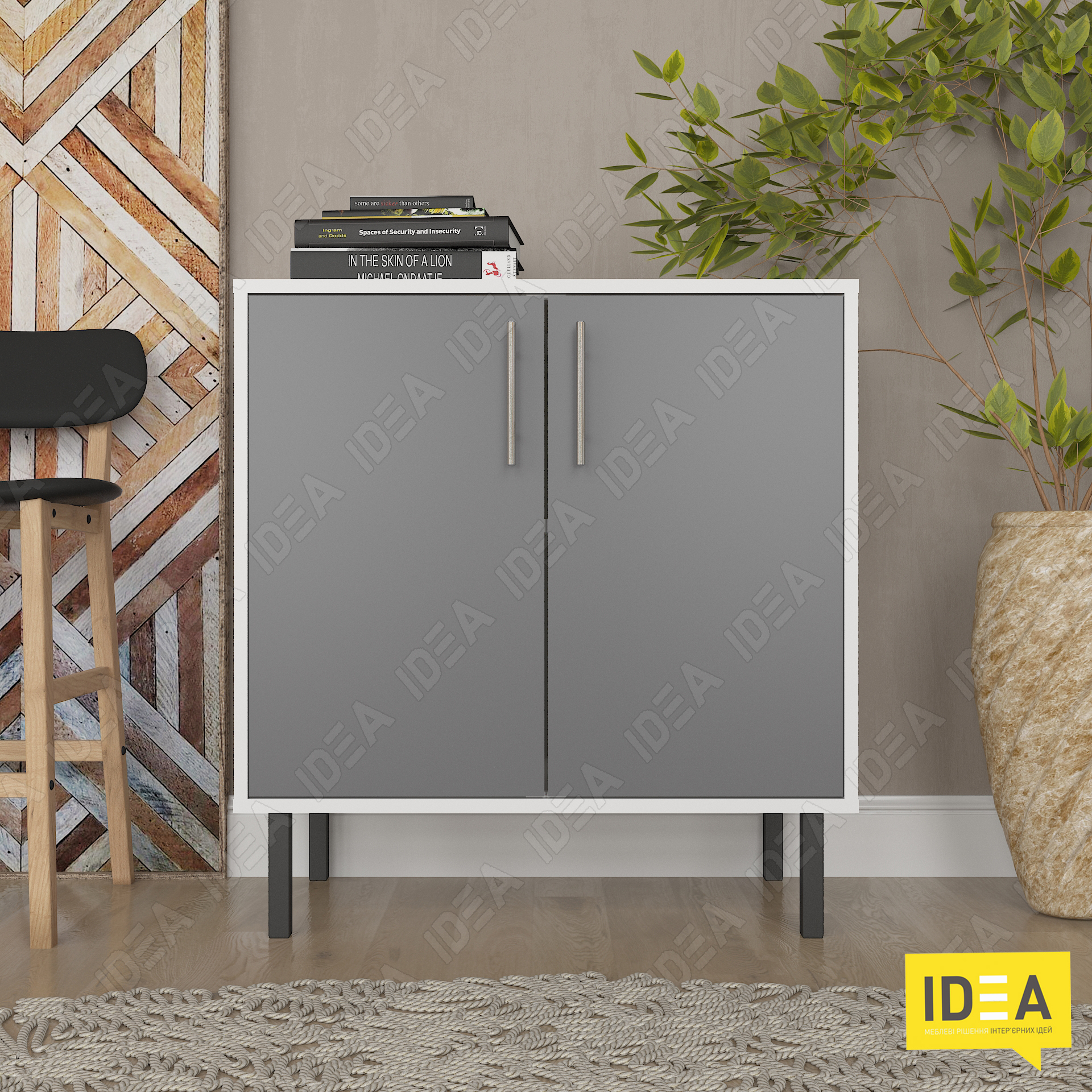 Комод А-195 білий - антрацит