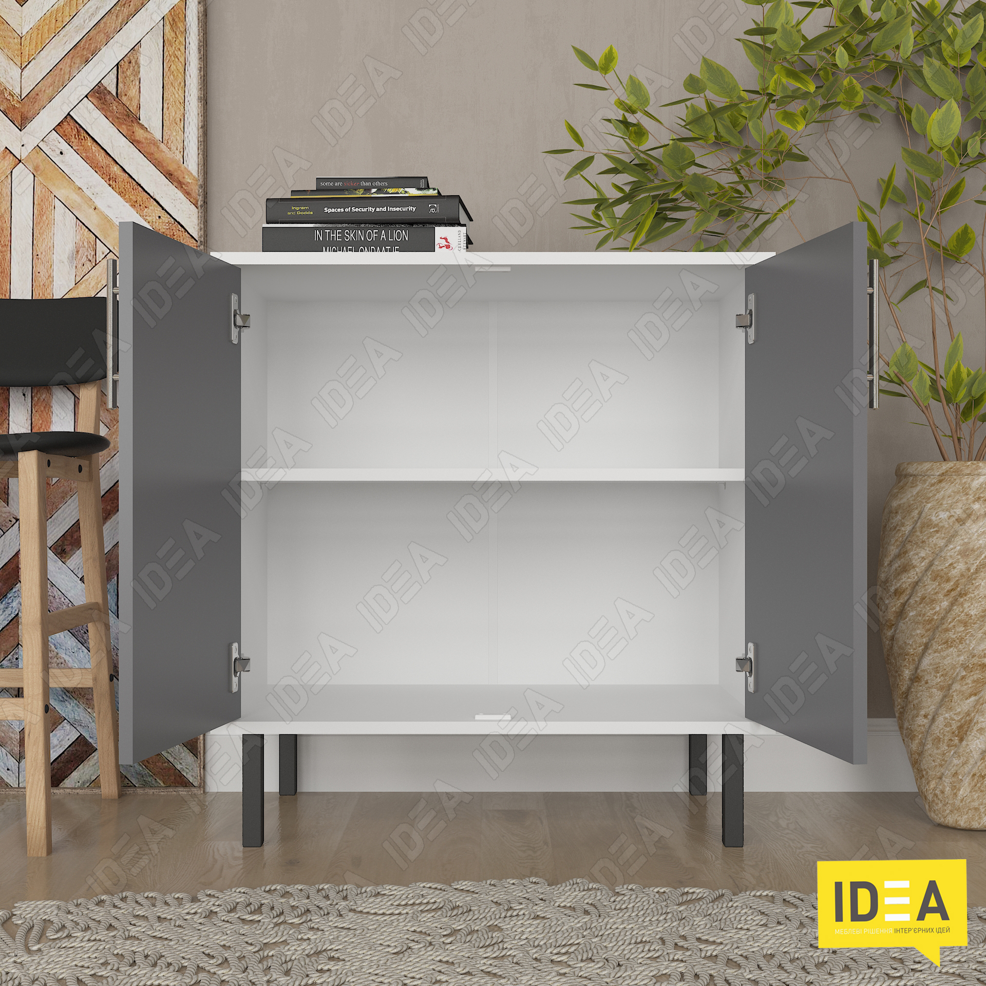 Комод А-195 білий - антрацит