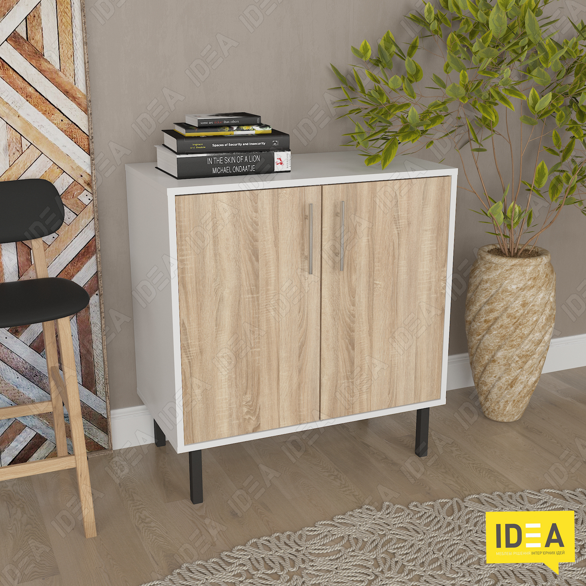 Комод А-195 білий - дуб сонома