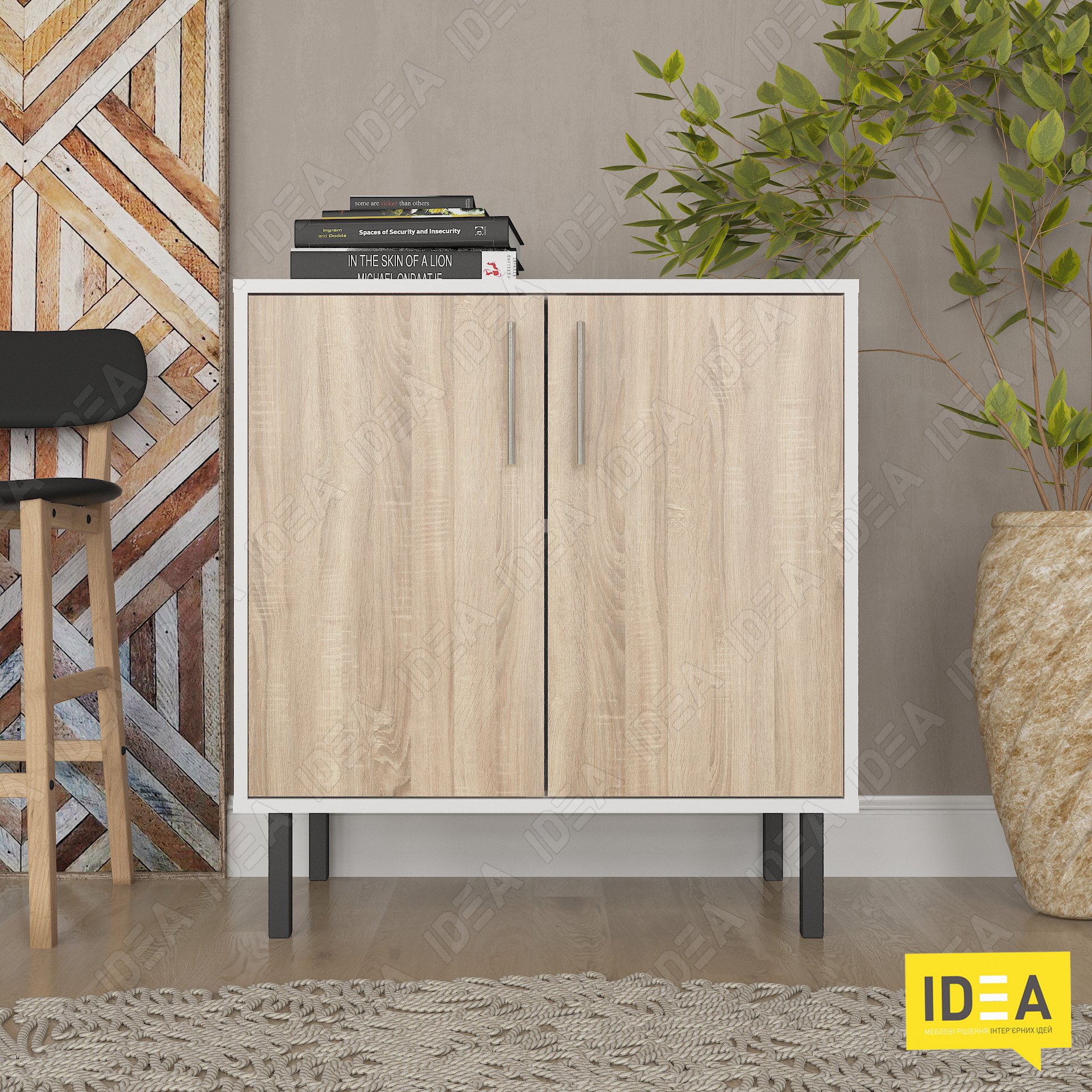 Комод А-195 білий - дуб сонома