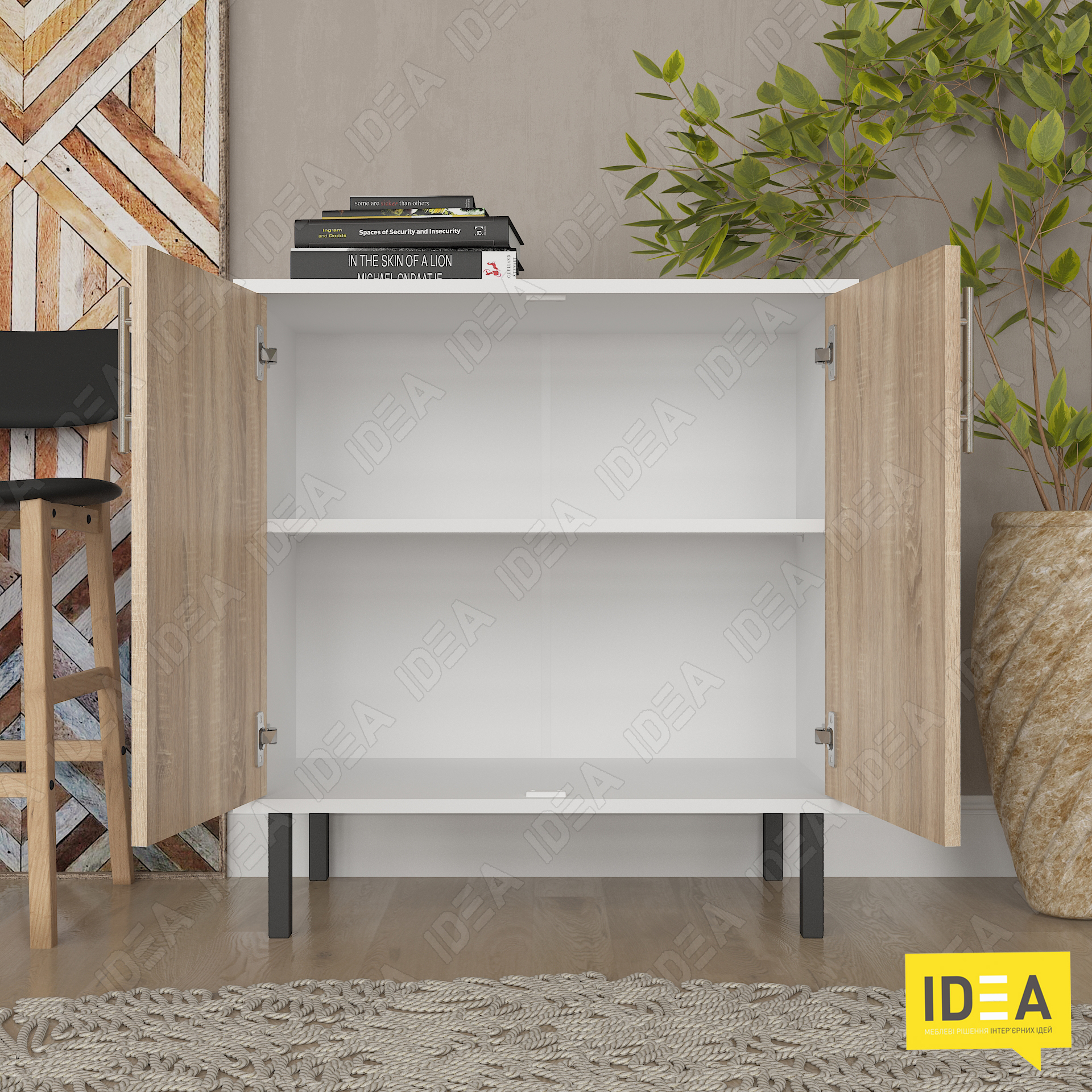 Комод А-195 білий - дуб сонома