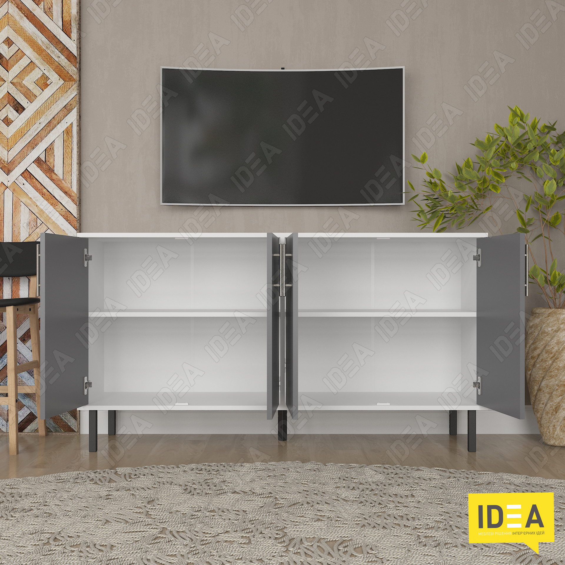 Комод А-196 білий - антрацит