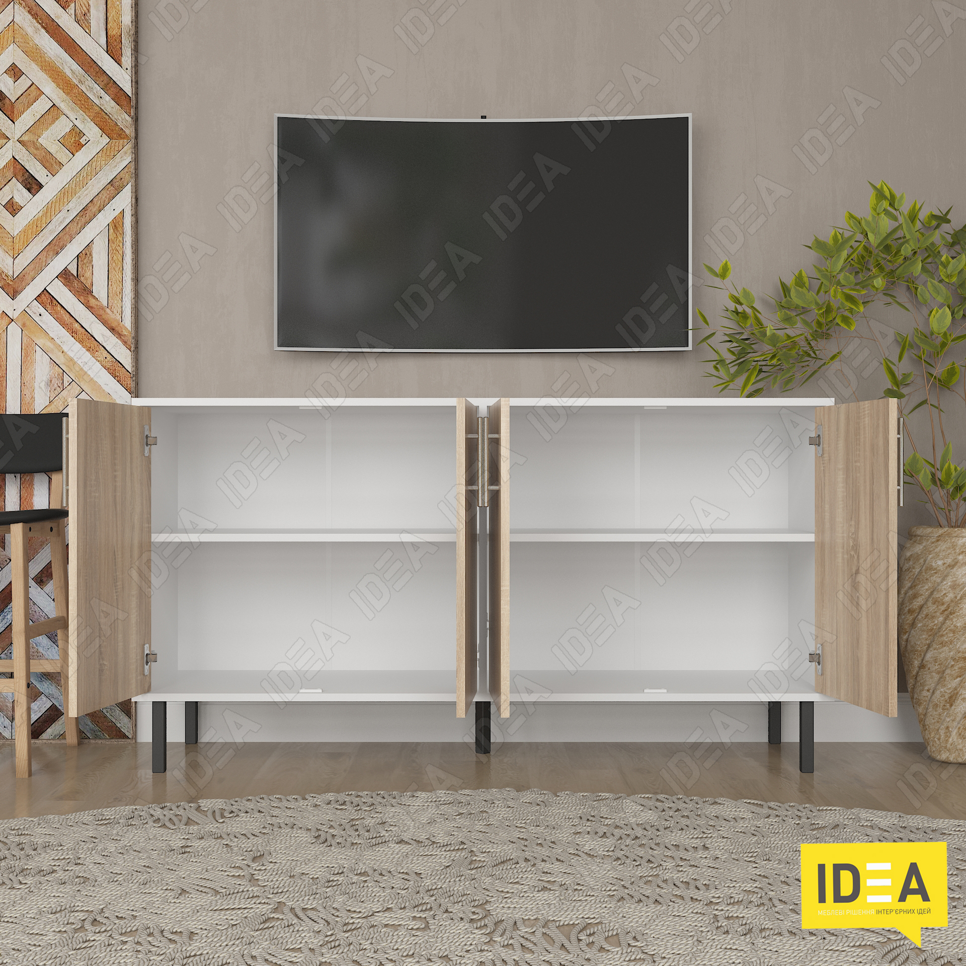 Комод А-196 білий - дуб сонома