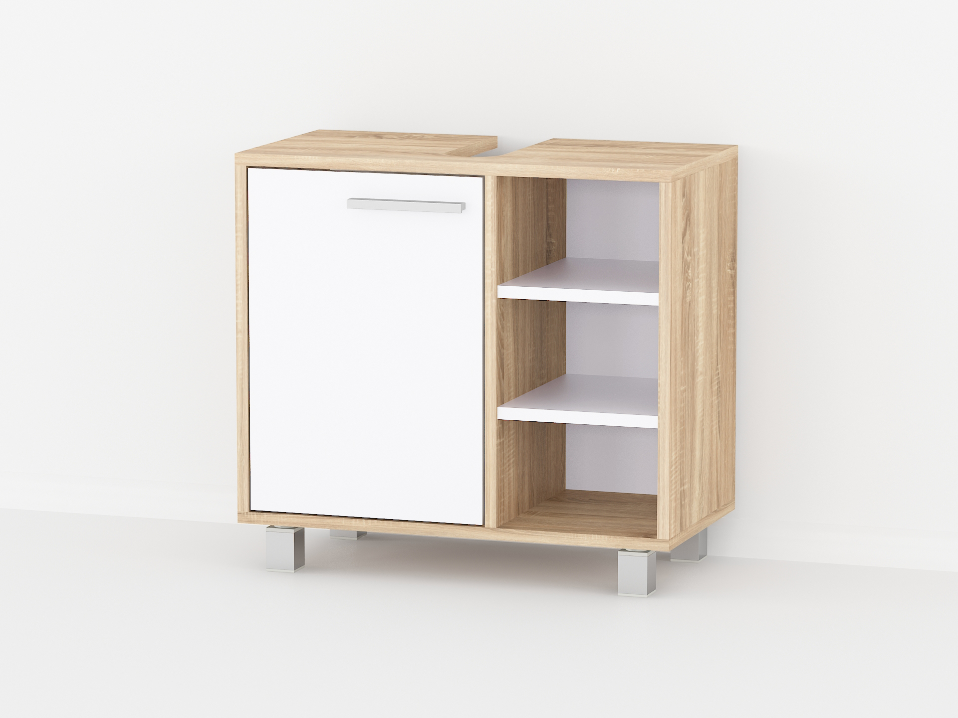 Шафа під умивальник з полками А-65 дуб сонома - білий