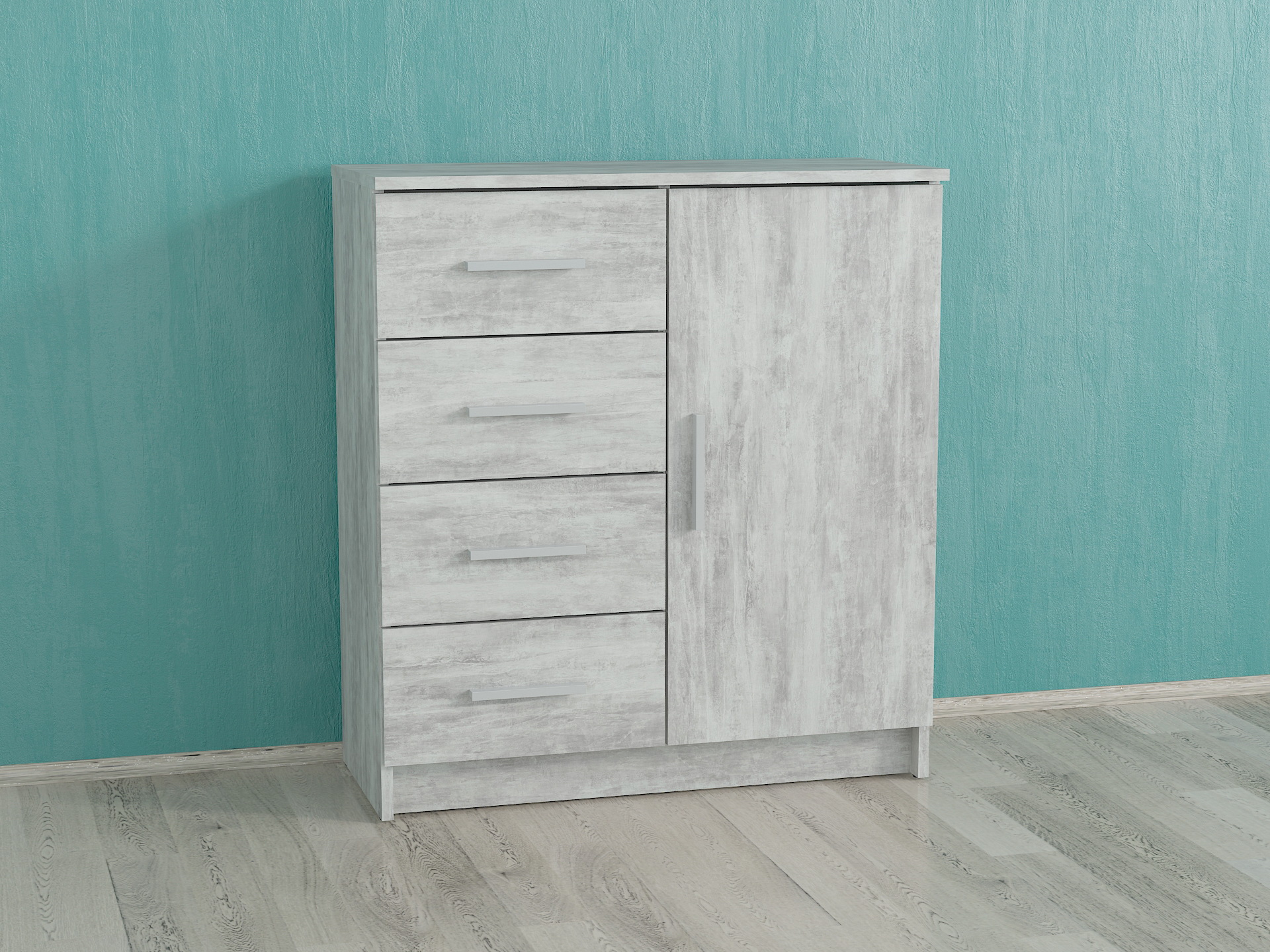 Комод з 4 шухлядами і дверима А-93 бетон