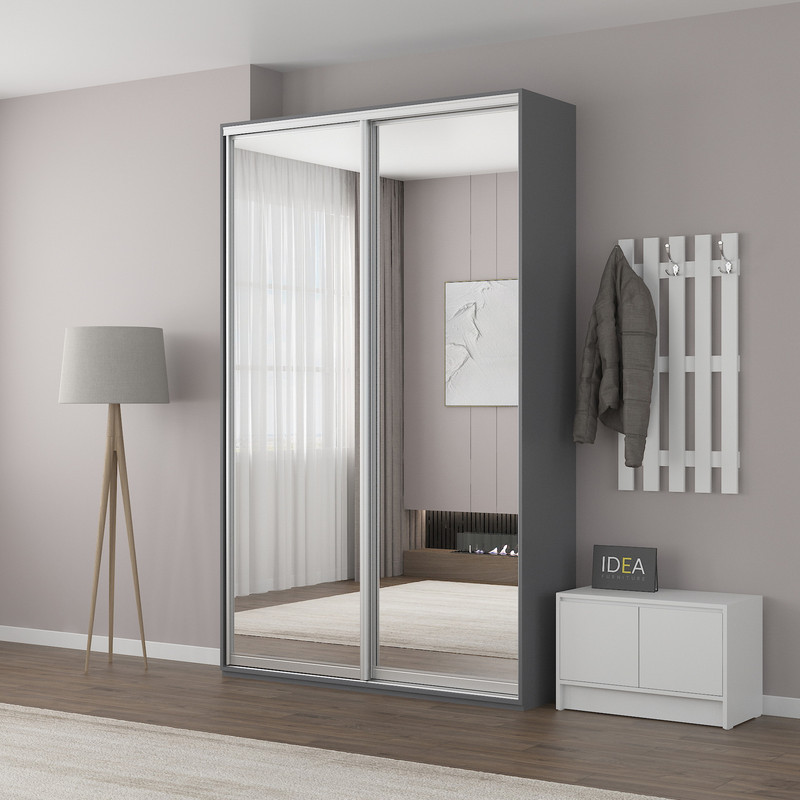 Шафа-купе IDEA серія 5 150 x 45 x 210 см Антрацит дзеркало