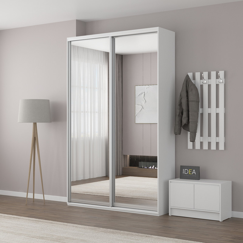 Шафа-купе IDEA серія 5 150 x 45 x 210 см Білий дзеркало