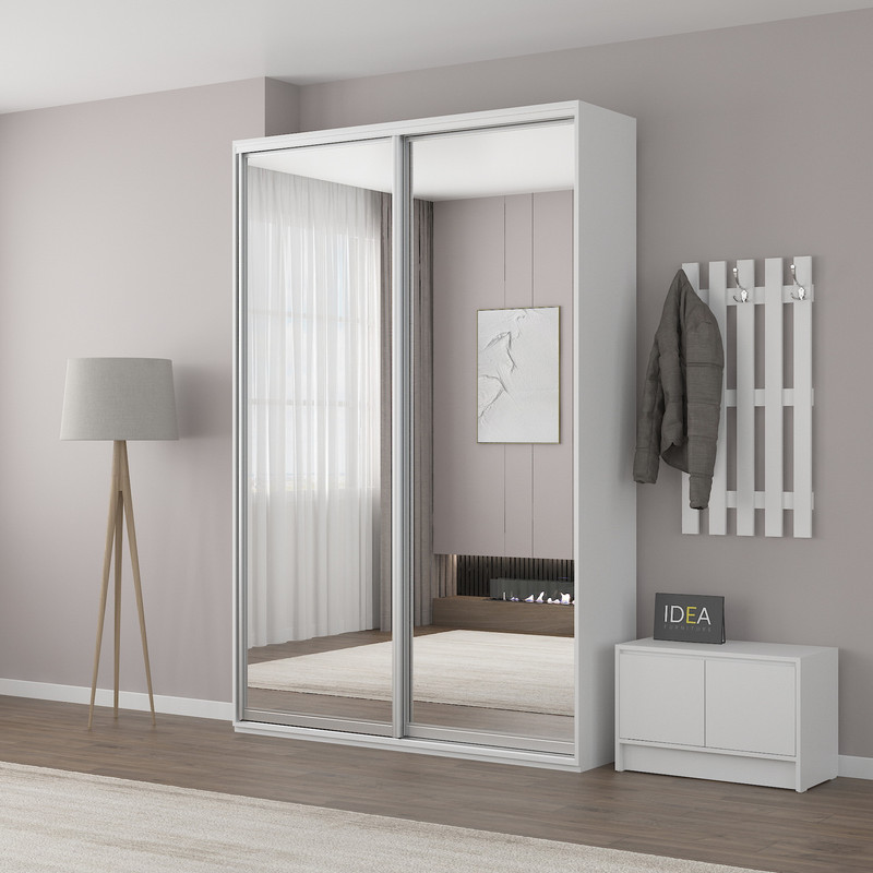 Шафа-купе IDEA серія 5 160 x 45 x 210 см Білий дзеркало